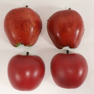 4 Vintage Half Apples Refrigerator Magnets Fridge Food Decor